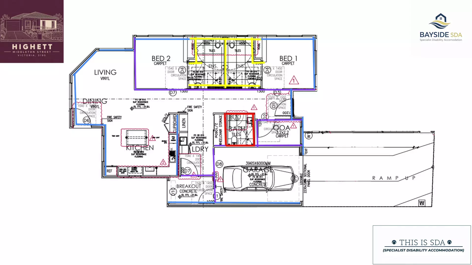 Floor plan for SDA housing in Middleton St, Highett VIC 3190